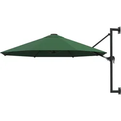 Helloshop26 - Wandmontierter Sonnenschirm für den Außenbereich mit 300 cm langem grünem Metallmast 02_0008689