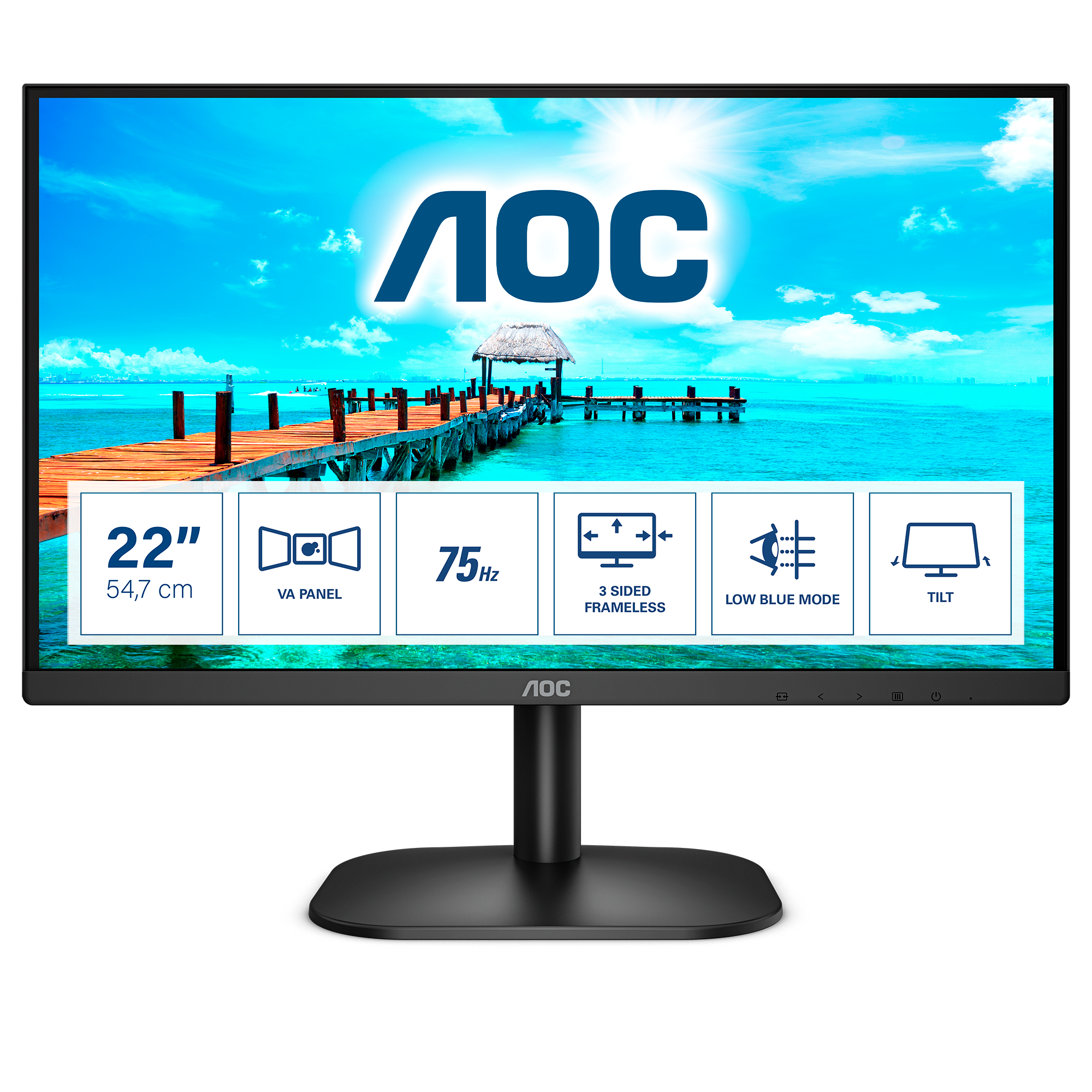 AOC 22B2H 21.5 Zoll Full HD VA Panel 16:9 75 Hz Monitor