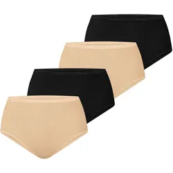 NUR DIE Damen Taillenslip Baumwolle 4er Pack