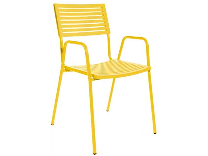 stapelbarer Stuhl mit Armlehnen Lamello Schaffner AG gelb, Designer Schaffner, 54x87x60 cm