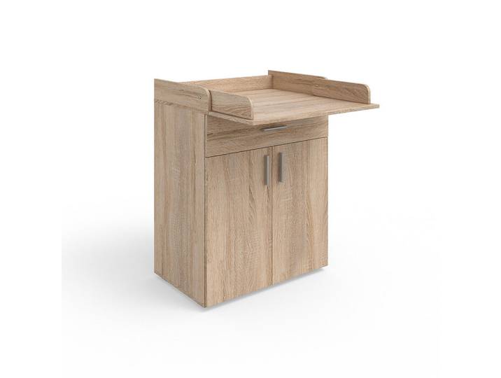Vicco Wickelkommode Lena, Sonoma, 75.2 x 101.5 cm, Sonoma Eiche, Holzwerkstoff, 4 Fächer, Rechteckig, 75.2x101.5x50 cm, Baby- und Kindermöbel, Babyzimmer, Wickelkommode & Zubehör, Wickelkommoden
