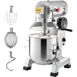 VEVOR Küchenmaschine Scheffler 1100W Knetmaschine, 33 L Küchenmaschine, Teigmaschine,3 Geschwindigkeiten, Inklusive, Knethaken, Flachrührer, Drahtseil, Knetmaschine mit Timerfunktion