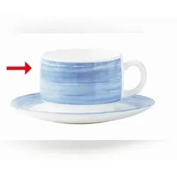Esmeyer 6 x Kaffeeobertasse 0,19 l Form Brush - Blue / Blau Arcoroc