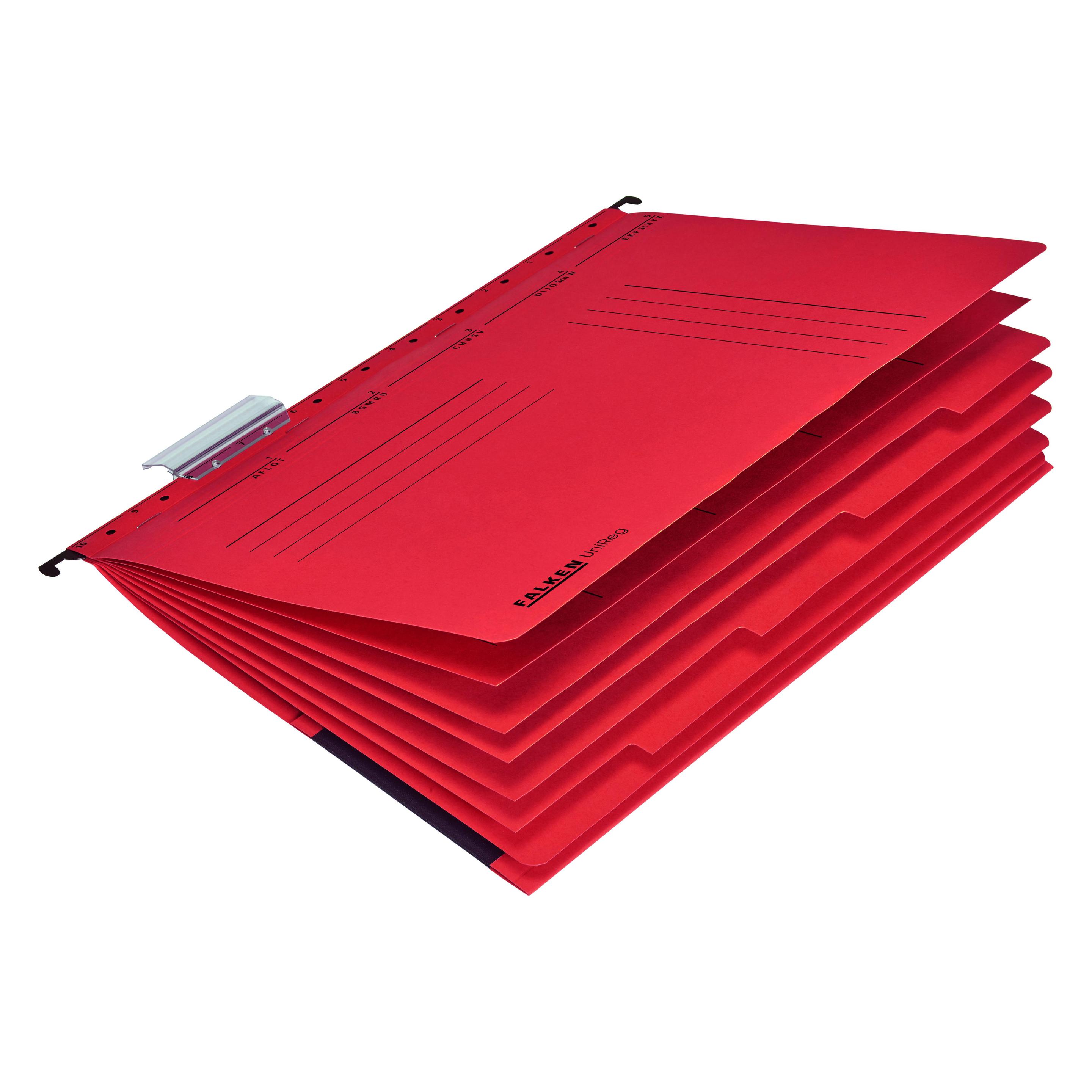 Falken Personalhefter UniReg DIN A4 kaufmännische Heftung Kraftkarton rot (A4, 1x) (15046523)