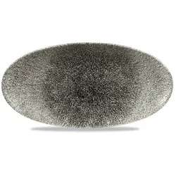 Churchill Raku Quartz Black Oval Chefs Platte 30x15cm