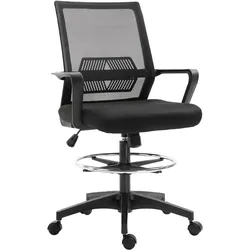 BÜROSTUHL Ergonomischer Schreibtischstuhl verstellbarer Fußring, Wippfunktion