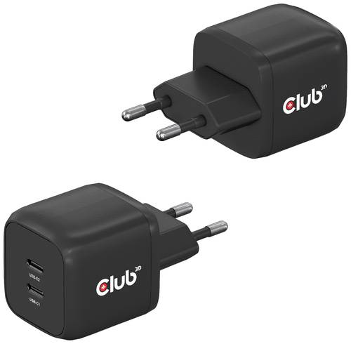 Club3D CAC-1909EU Notebook-Netzteil 45W 2x USB-C USB PD Schwarz Innenbereich