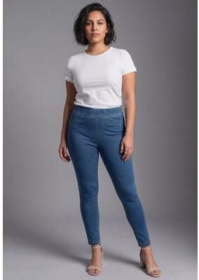Plus Size Women's Gabrielle Knit Denim Legging by Avenue in Medium Wash (Size 14)