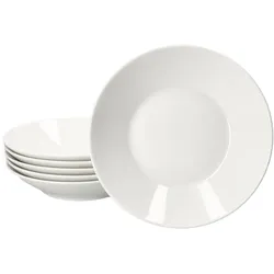 Ritzenhoff 6x Ontario Suppenteller weiß 400ml Porzellan tiefe Pasta-Teller