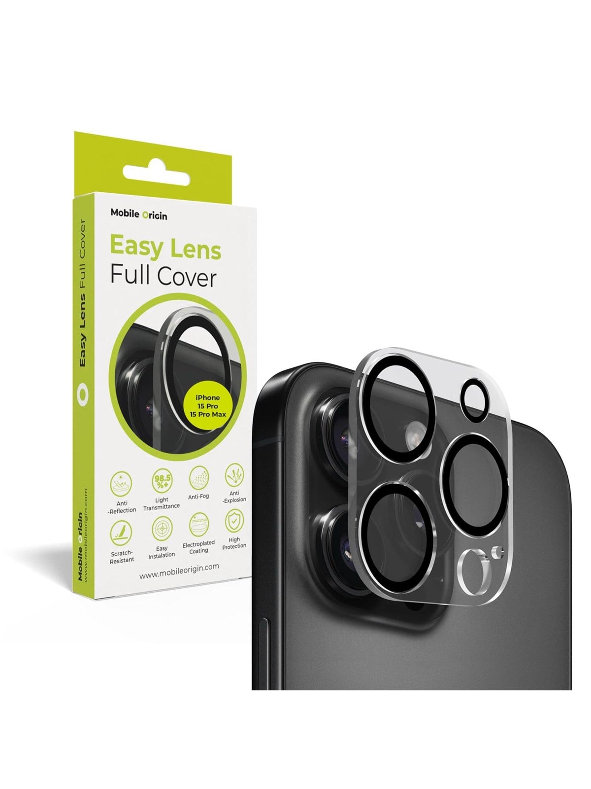 Mobile Origin Easy Lens full cover - clear - iPhone 15 Pro / 15 Pro Max