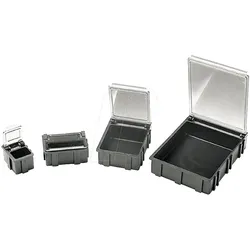 ESD BOX 4 SW - ESD SMD Klappbox 68 x 15 x 57 mm, Deckel transparent