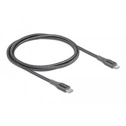 Delock USB-Ladekabel USB 2.0 Apple Lightning Stecker, USB-A Stecker 1.00 m Grau 86631