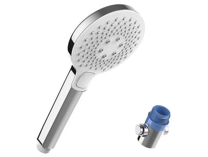 Handbrause mit Wasserstop 4 Strahlarten Chrom Hundedusche Sparduschkopf mit starkem Strahl