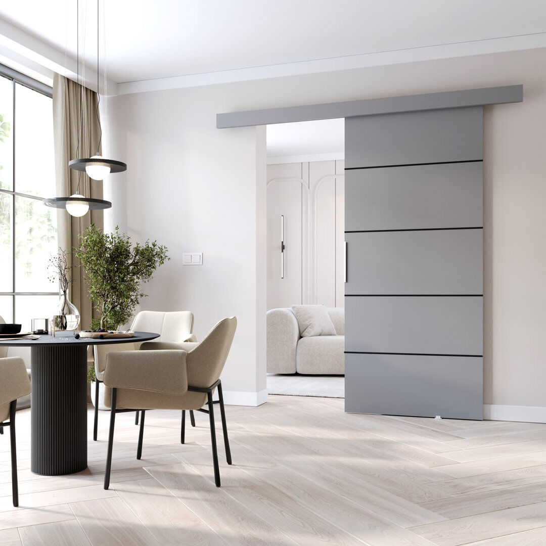 MINIO go for it Sliding Door Prim 2K, Interior Door Grey 76cm x 205cm