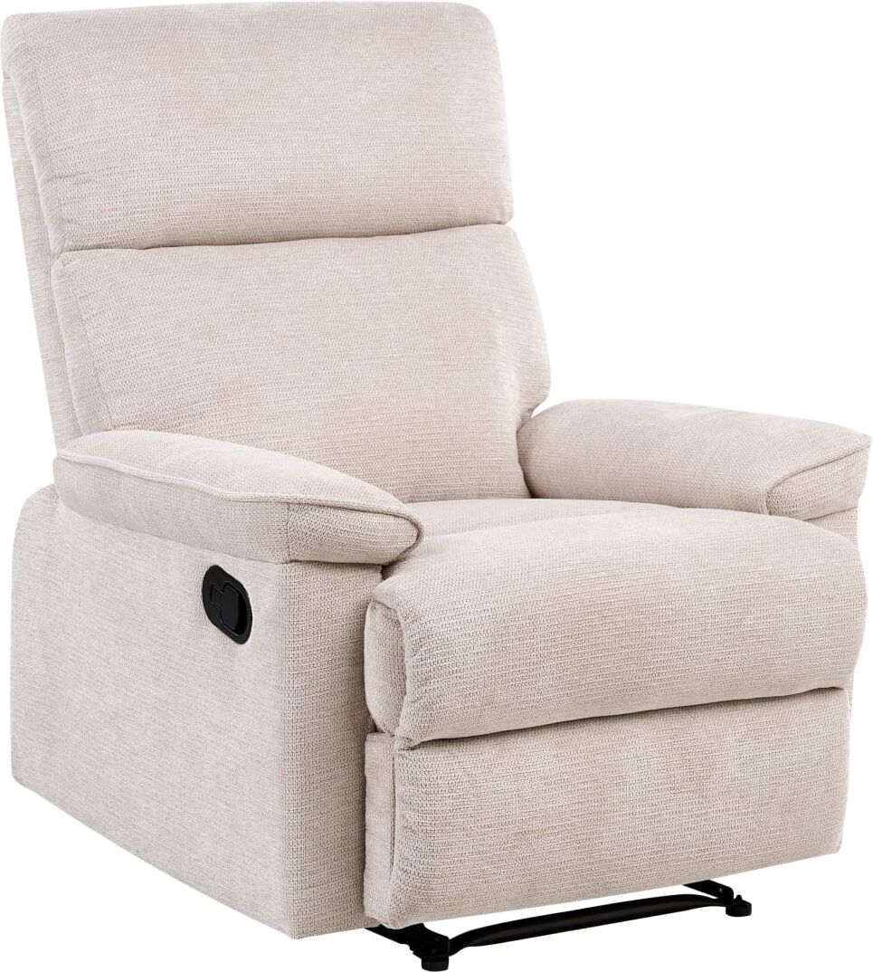 Beliani Sillón reclinable  con reposapiés tela beige claro