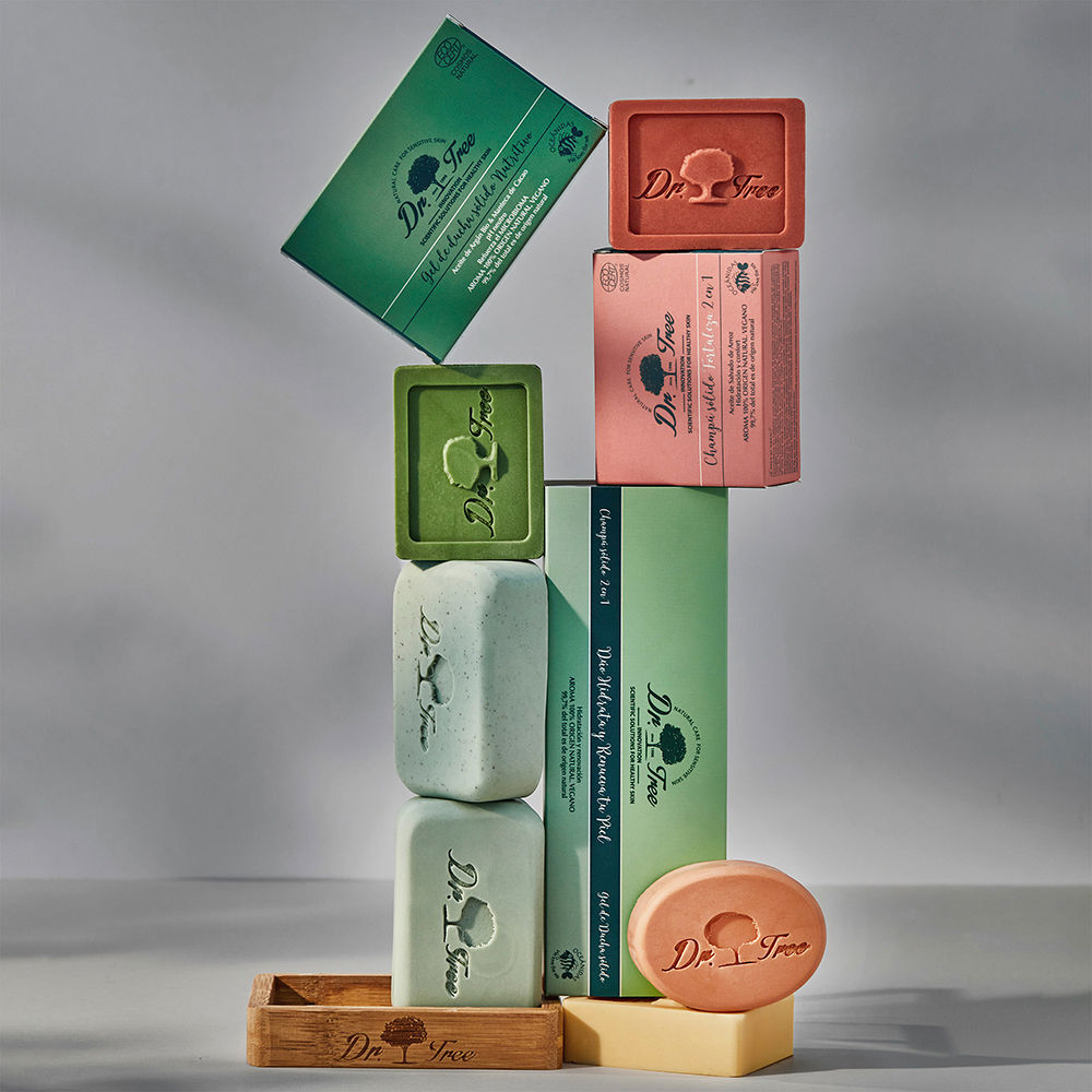 Dr. Tree Shampoo E Gel Sólido Natural Hidrata E Renova Pele Sensível Caso 2 unid.