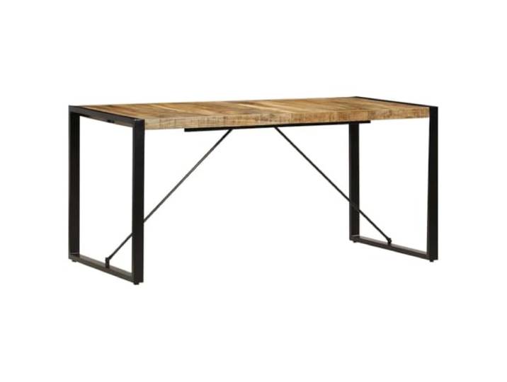 HBBMGYD Esstisch, 160 x 80 x 75 cm, Mangoholz, massiv Massives Mangoholz, pulverbeschichtete Stahlbeine, Industriestil, einfache Montage, einzigartige Maserung