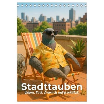 Stadttauben – Urban. Cool. Ziemlich unterschätzt. (Tischkalender 2027 DIN A5 hoch), CALVENDO Monatskalender