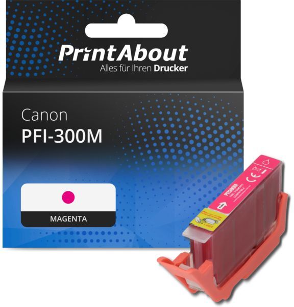 PrintAbout Druckerpatrone kompatibel mit Canon PFI-300M - Magenta