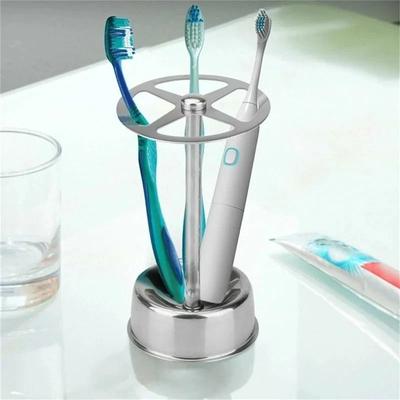 Drop Dash Deals Premium Stainless Steel Toothbrush Holder & Bathroom Organizer Toothpaste Stand Premium Stainless Steel Toothbrush Holder & Bathroom Organizer Toothpaste Stand