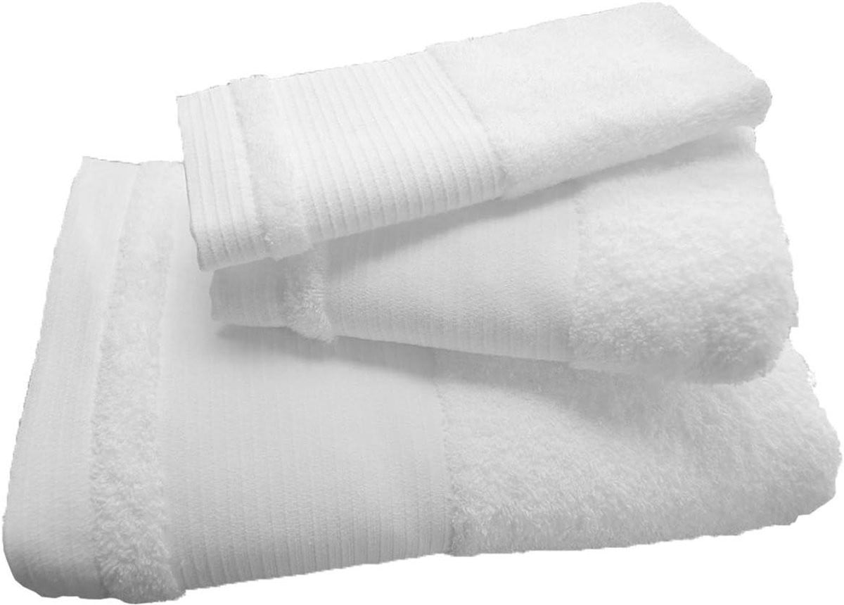 Set van 3 witte badhanddoeken van 100% katoen