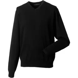 Russell Herren V-Ausschnitt Strickpullover Pullover R-710M-0 black S