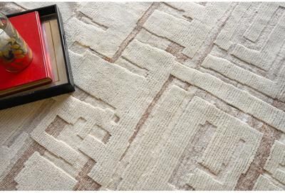 Exquisite Rugs Calexico Handmade Handwoven New Zealand Wool Ivory/Beige Area Rug