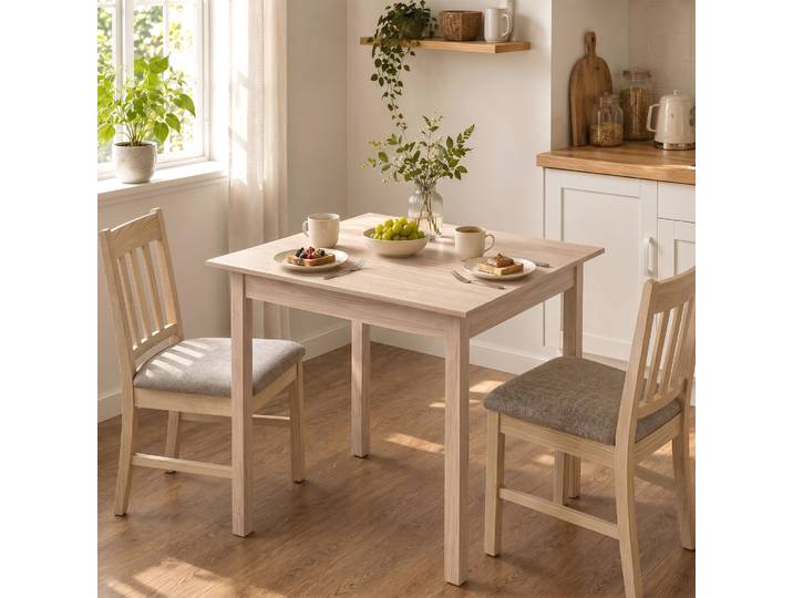 HOMCOM Table Carrée Moderne 75x75x76cm Bois Naturel Cuisine