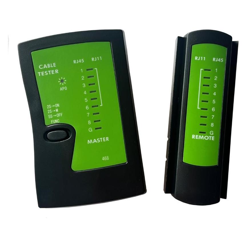 W-Star Tester kabelů UTP WS468EC RJ45 RJ11 indikace LED diodami černá (Kabeltester) (WS-468AT)