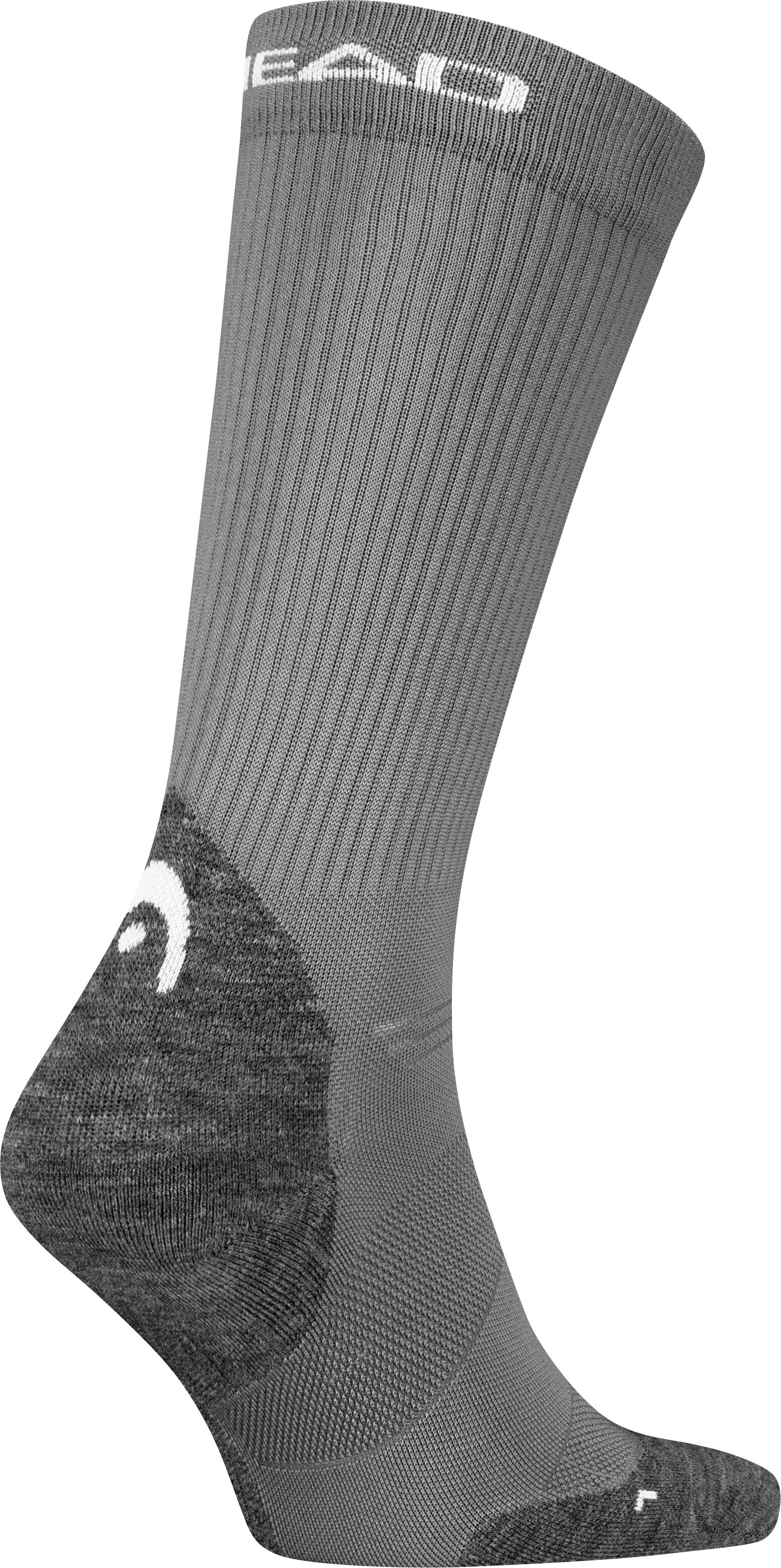 Socken HEAD "HEAD HIKING COOL CREW 1P", Damen, Gr. 39-42, Sockengrösse, grau, Materialmix, unifarben mit Farbeinsatz, normal, Socken Socken, mit verstärktem Waden-Bereich grau 39-42, Sockengrösse