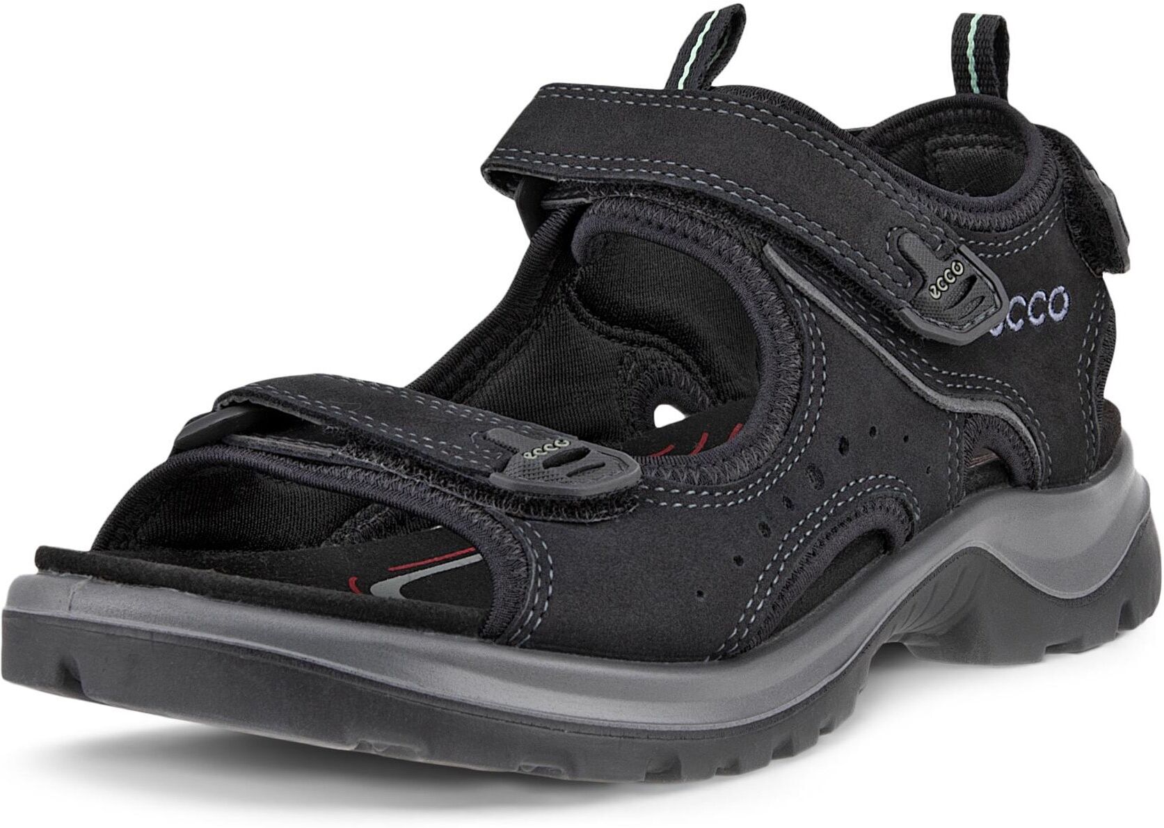 Trekkingsandale ECCO "OFFROAD", Damen, Gr. 35, Textil, schwarz, Leder, Schuhe Trekkingsandale, Outdoorschuh, Sommerschuh, Freizeitsandale, mit Klettverschlüssen schwarz 35, Textil