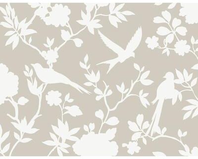 Lillian August Kauai Bird Toile Embossed Vinyl Unpasted Wallpaper