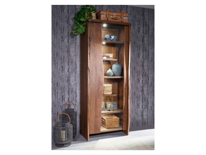 Vitrine Akazie 81x45x204 braun lackiert PURE ACACIA #207