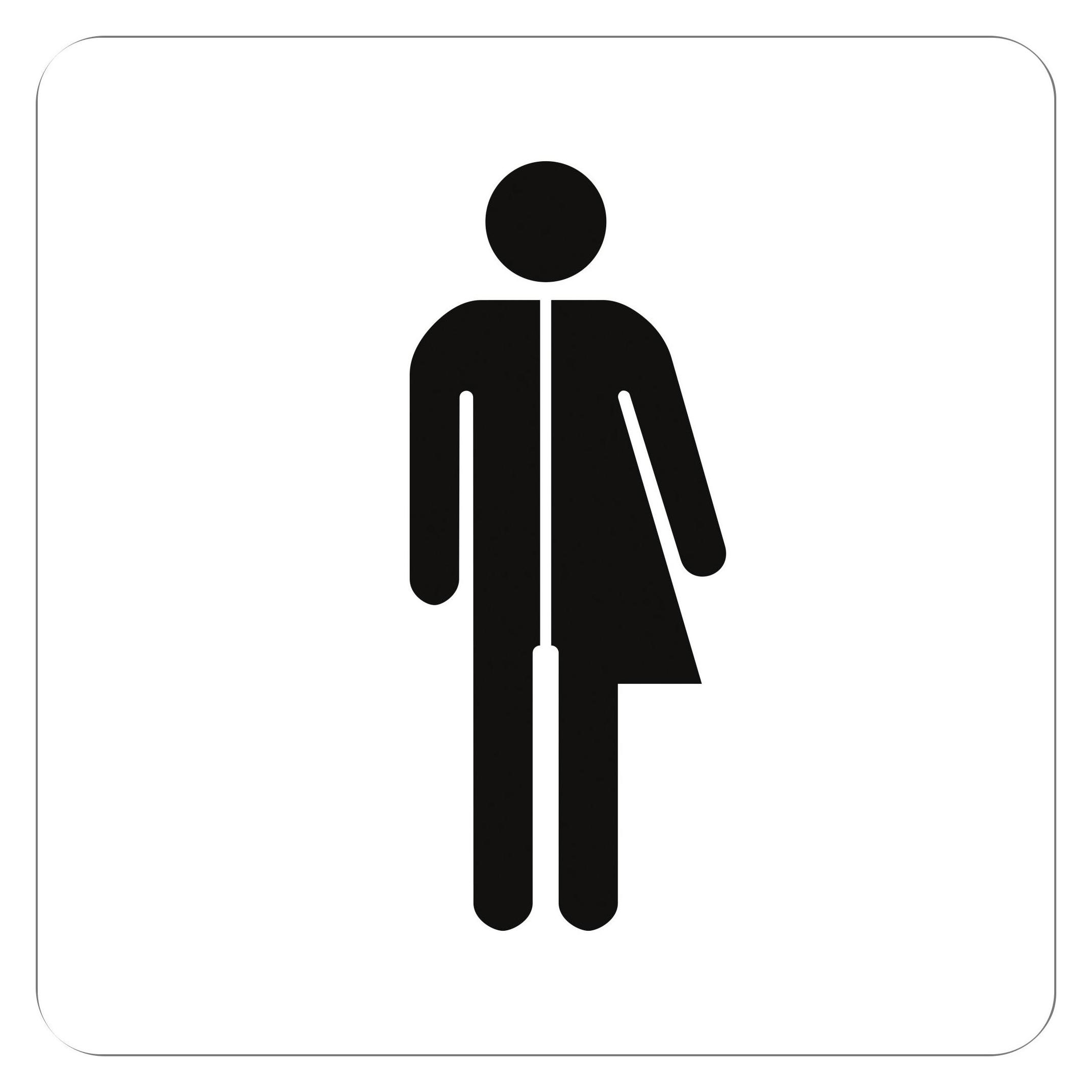 Moedel neutral Piktogramm WC Unisex Folie 160x160 mm (102096)