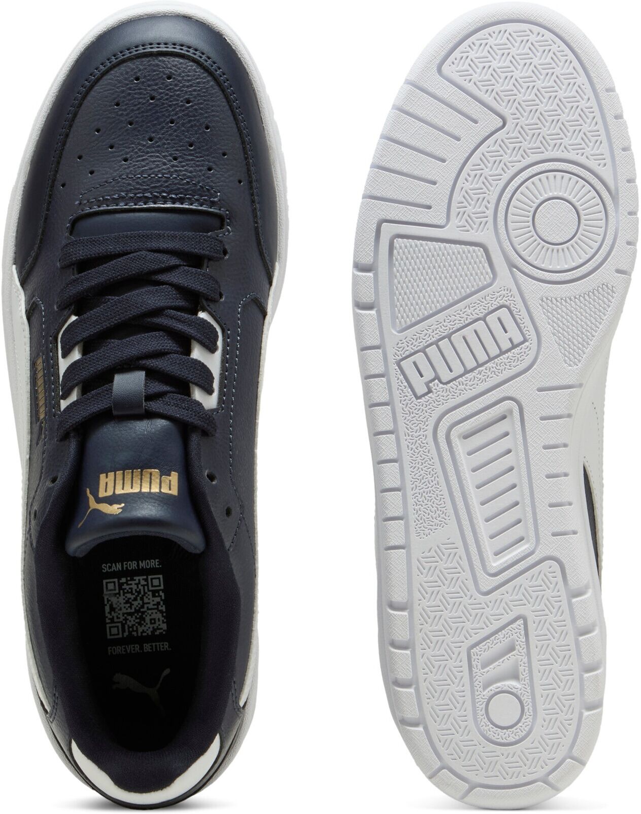 Sneaker PUMA "SHUFFLE DOWNTOWN", Damen, Gr. 46, Textil, blau (new navy, puma weiß), Synthetik, Schuhe Sneaker, leicht profilierte Gummilaufsohle, Schnürverschluss new navy, puma weiß 46, Textil