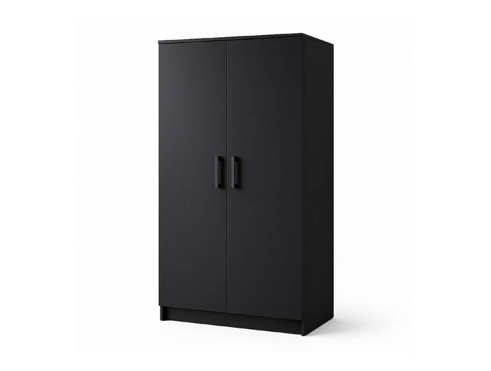 Masseno Drehtürenschrank SILO 90 cm Kleiderschrank 2 Türen Schlafzimmerschrank Schwarz