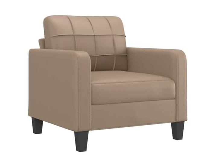 KKgypkn Sessel Cappuccino-Braun 60 cm Kunstleder Metallgestell, Dick gepolstert, Schmutzabweisend, Max 110 kg, Modernes Design