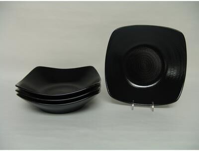 Red Vanilla Black Rice Square Soup Bowl Set of 4