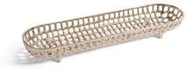 Zodax Reticolo Oval Gold Metal Decorative Footed Tray
