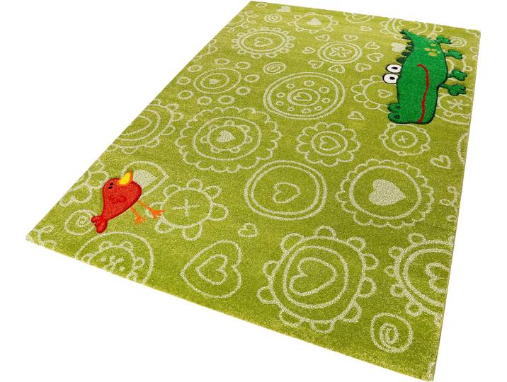 Kinderteppich SIGIKID Crocodile Gr. 3, grün, B:120cm H:13mm L:170cm, Kunstfaser, Teppiche, Kinderteppich