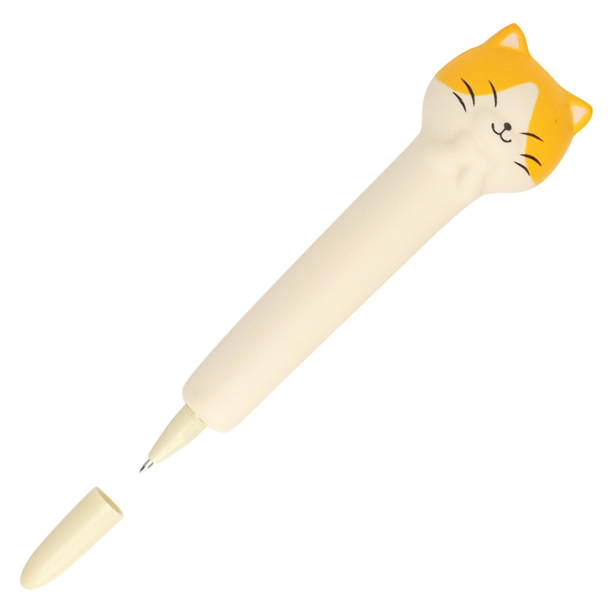 Online Kugelschreiber Anti Stress Pen Katze M creme/orange (3x) (21609/3D)
