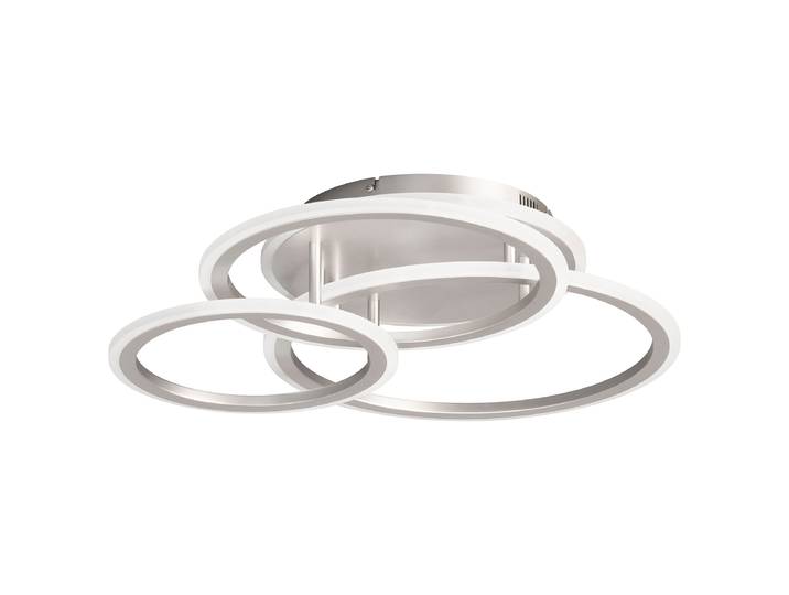 Plafonnier LED rond 60 x 50 x 12cm Métal/Nickel mat Fer verni Verre acrylique Module LED