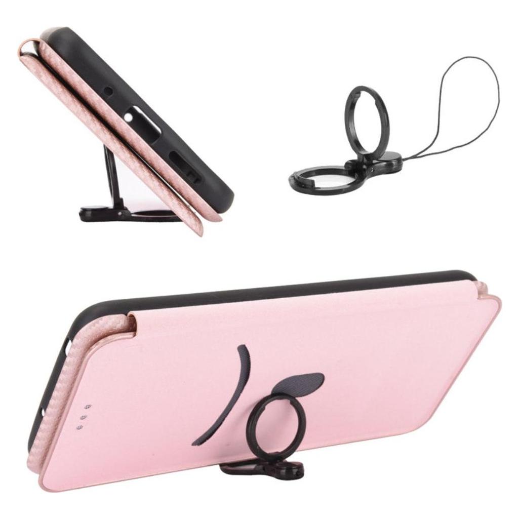 Cover-Discount OPPO Find X3 Pro - Carbon Look Flip Case Hülle rosa (Oppo Find X3 Pro) (103003012B)