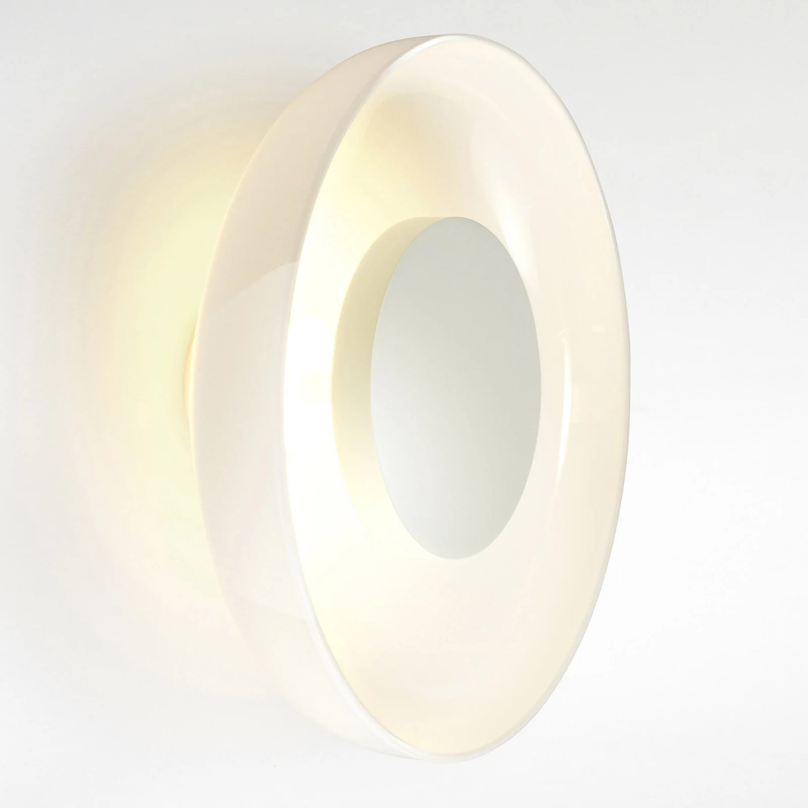 Marset Aura Plus LED wandlamp, rond, opaal glas, Ø 25 cm