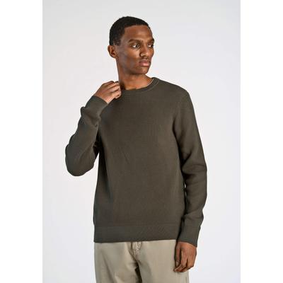 Strickpullover JUNK DE LUXE "Strickpullover Relaxed Fit", Herren, Gr. L, braun (deep army), Obermaterial: 100% Baumwolle, unifarben, Rundhals, Pullover Strickpullover