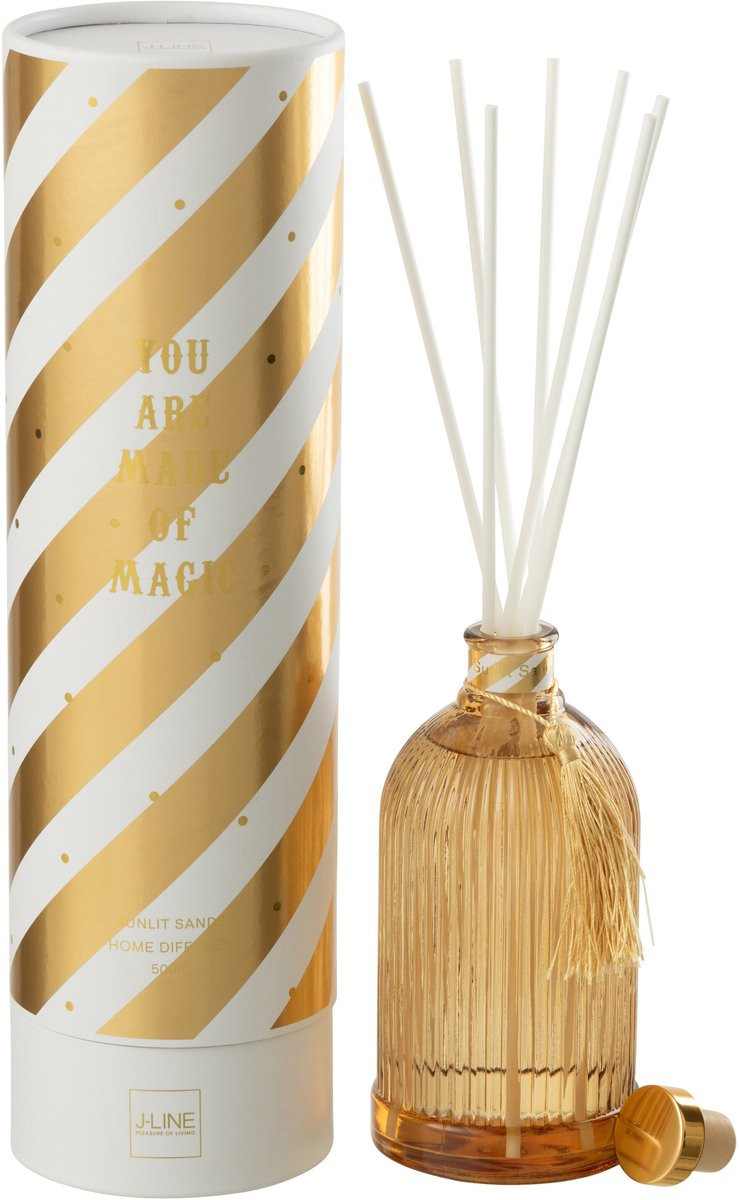 J-Line Magic geurstokjes Sunlit Sands wit/goud groot
