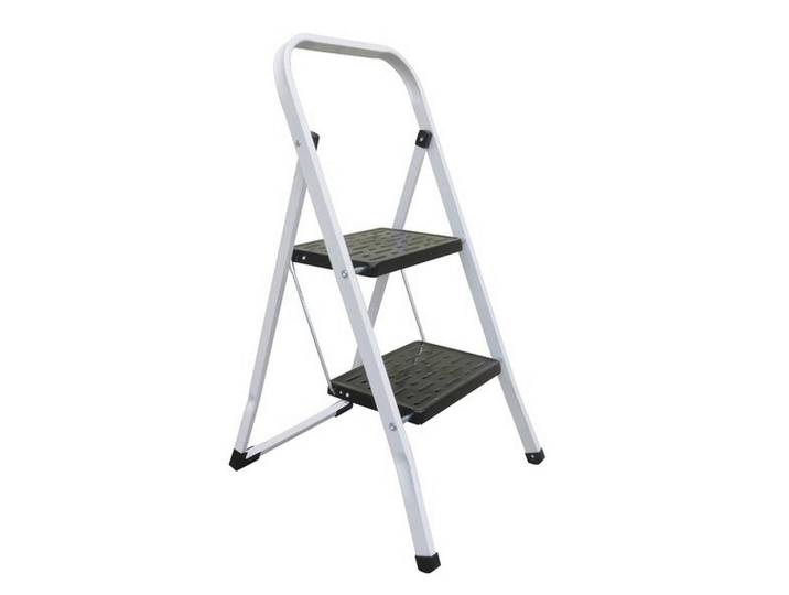 Spirella Klapptrittleiter, Schwarz, Weiß, Metall, Kunststoff, 54.5x81x46 cm, standsicher, Haushalt & Reinigung, Leitern