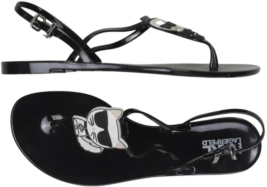 Karl by Karl Lagerfeld Damen Sandalen, Schwarz, Gr. EU 39, kein / Etikett - Second Hand