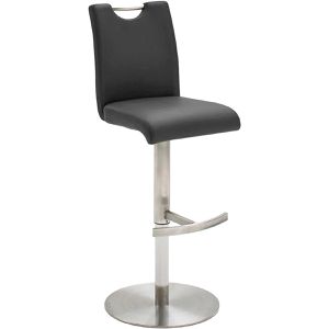 MCA-furniture Barhocker ALESI, drehbar mit Lehne, 56-81cm Sitzhöhe, Kunstleder, schwarz