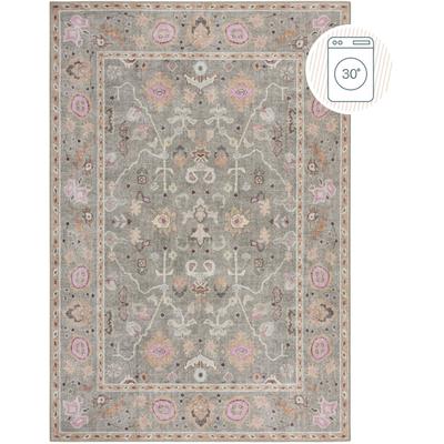 Teppich FLAIR RUGS "Una", grün, B:190cm H:4mm L:290cm, Kunstfaser, Teppiche, Teppich, Waschbarer Traditioneller Teppich